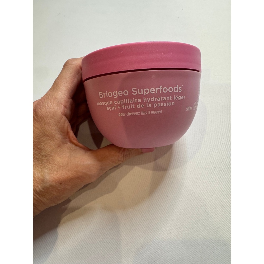 Briogeo Superfoods Hair Mask Women 8oz Pink NEW Acai Passion Fruit Hydrating